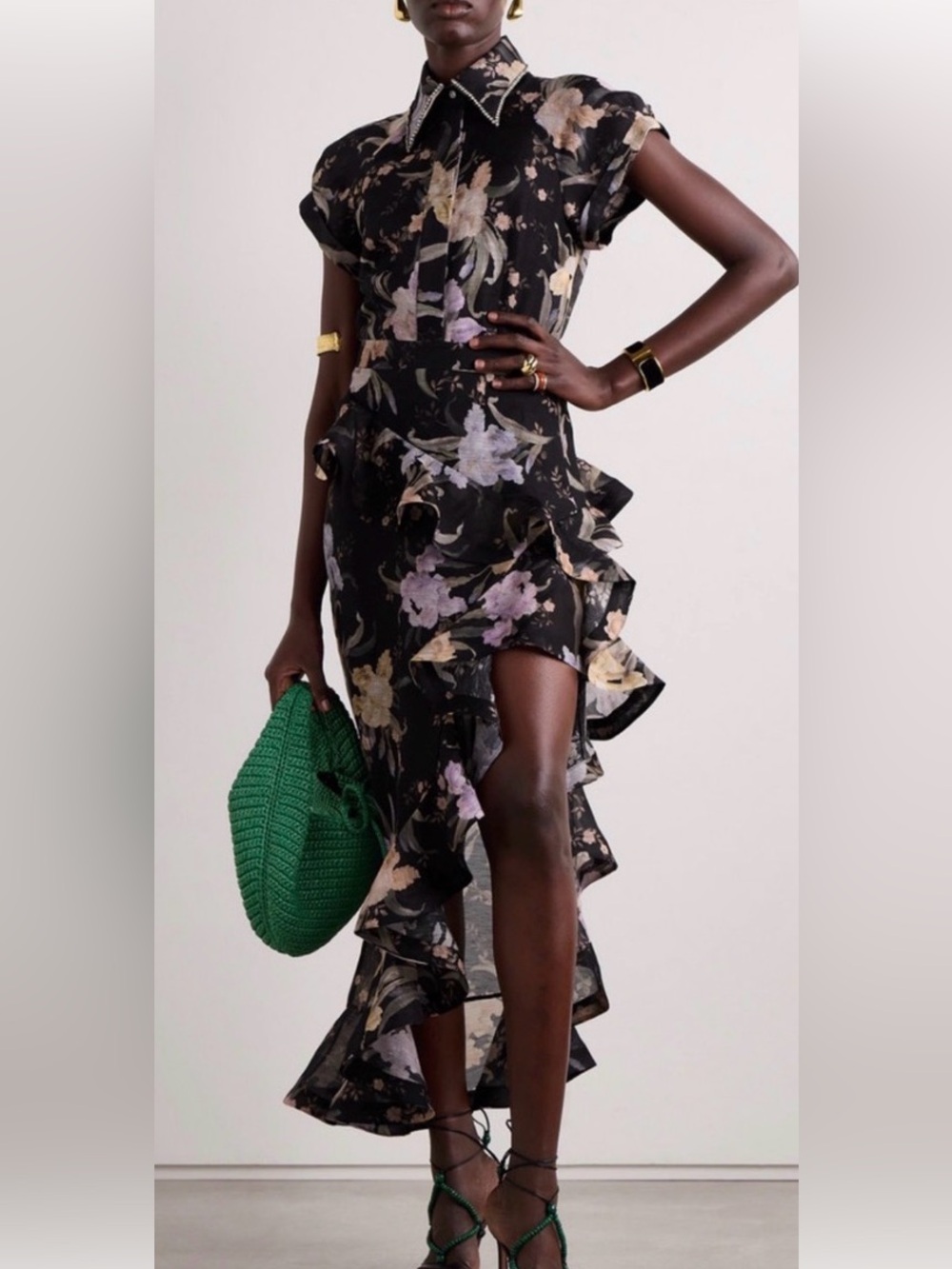 $1995 Zimmerman Crush Waterfall Skirt/Top Set Size 1